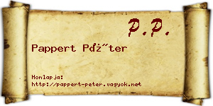 Pappert Péter névjegykártya