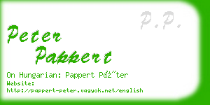 peter pappert business card